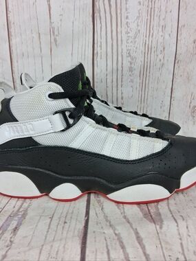 Jordan 6 Rings GS Basketball Sneakers "He Got Game" Boy's Size 3Y Black Red